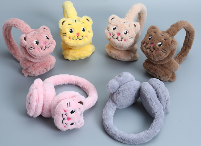 Kawaii Plush Animal Ear Muffs for Kids – Ultra Soft Winter Warm Earmuffs