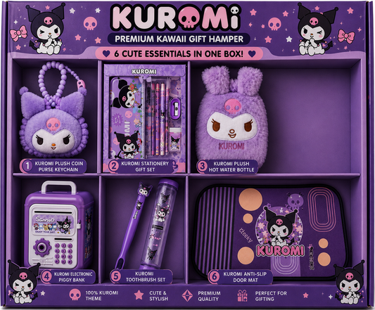 Kuromi Ultimate Kawaii Gift Hamper – 6 Premium Essentials Box