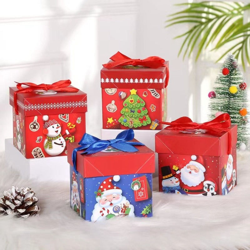 Kawaii Christmas Gift Paper Bag – Premium 15×15×15 cm Holiday Gift Packaging
