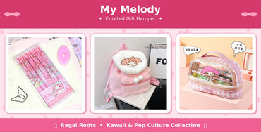 My Melody 3-in-1 Study Essentials Gift Hamper (Plush Backpack, Pencil Pouch & 6-Piece Pen Set)