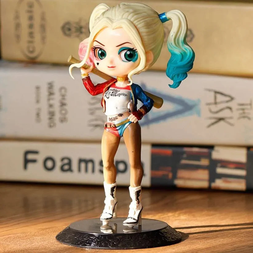 Harley Quinn Q Posket Figure – Cute Chibi Suicide Squad Joker Girl Collectible Action Figure | Premium Anime Figurine for Desk Decor, Gifts & Collectors