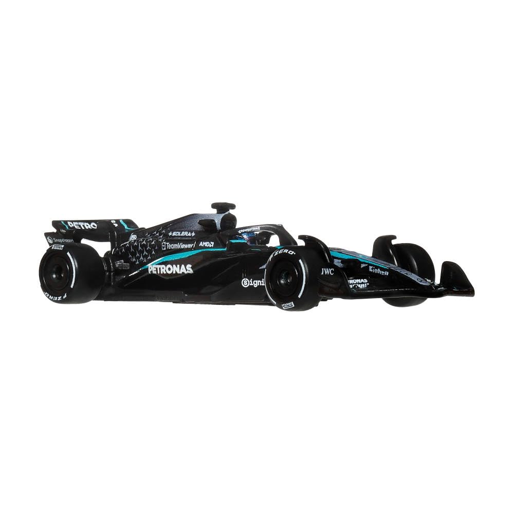 Hot Wheels Premium Mercedes-AMG Petronas F1 W15 #63 2025 Die-Cast Car | 1:64 Scale Formula 1 Collectible Model | Real Riders Metal/Metal