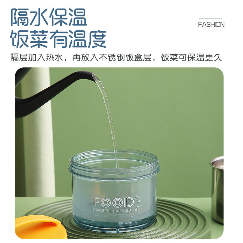 stainless steel single and double layer portable soup cup can be heated by electric furnace, can be water-proof and heat-insulated, sealed student lunch box