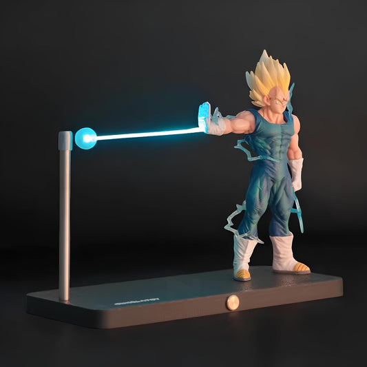 Dragon Ball Z Majin Vegeta LED Magnetic Night Light Action Figure – Anime Collectible Desk Lamp | Super Saiyan Vegeta PVC Statue for Home, Office & Gaming Room Decor