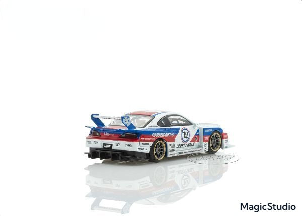 Mini GT Nissan Silvia S15 LB-Super Silhouette Garasi Drift X LBWK 2025 – 1:64 Scale Diecast Model Car (Limited Edition Collectible) in box