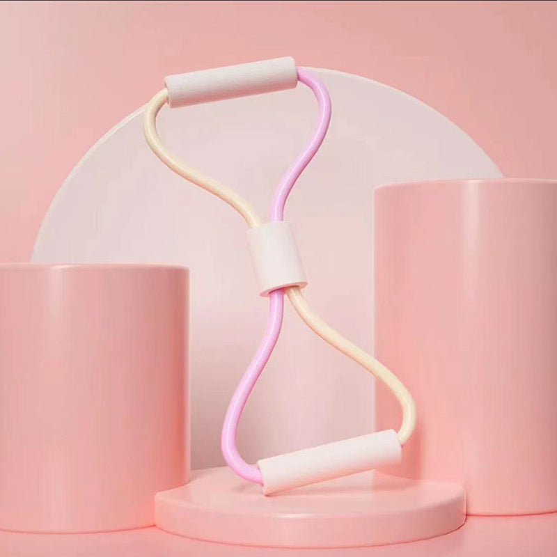 8 Shaped Dual Color Elastic Tension Rope (Pink)