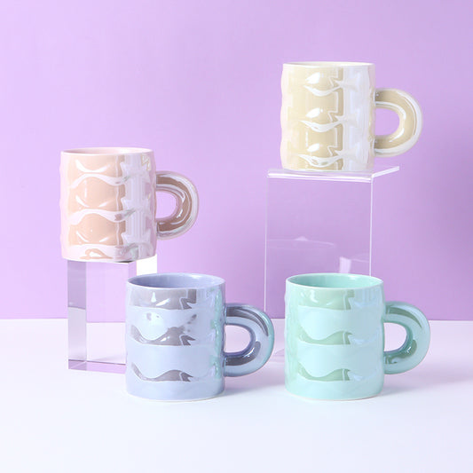 360ml/12.1fl.oz. Pearl Glaze Wave Ceramic Cup
