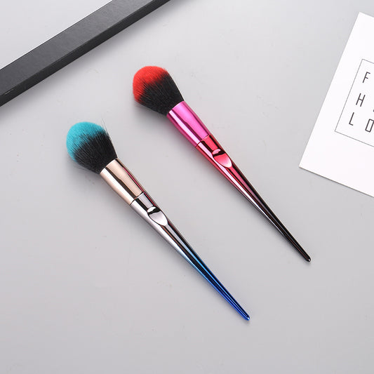 Electroplated Gradient Color Series Blusher Brush With Pointed Handle
