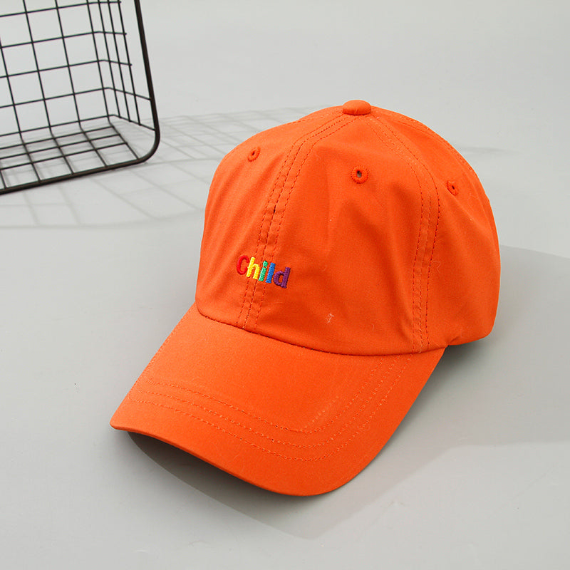 Rainbow Embroidery Design Baseball Cap (Orange)