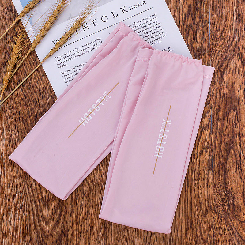 Sport Style Letters Print Cooling Arm Sleeves (Pink)