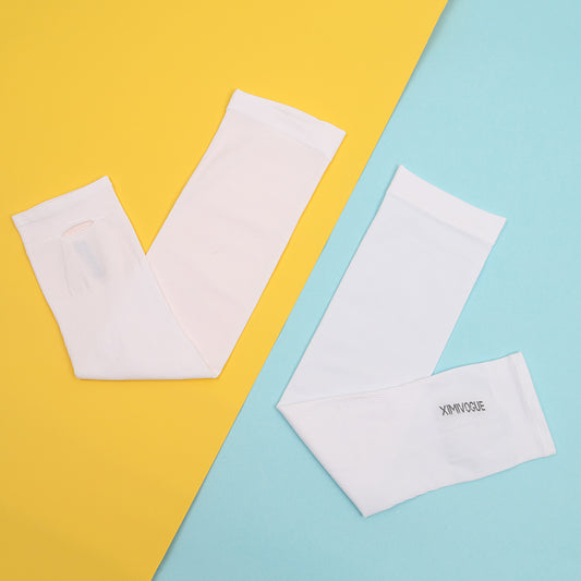 Solid Color Anti-Mosquito UV-Protection Cooling Arm Sleeves (White)