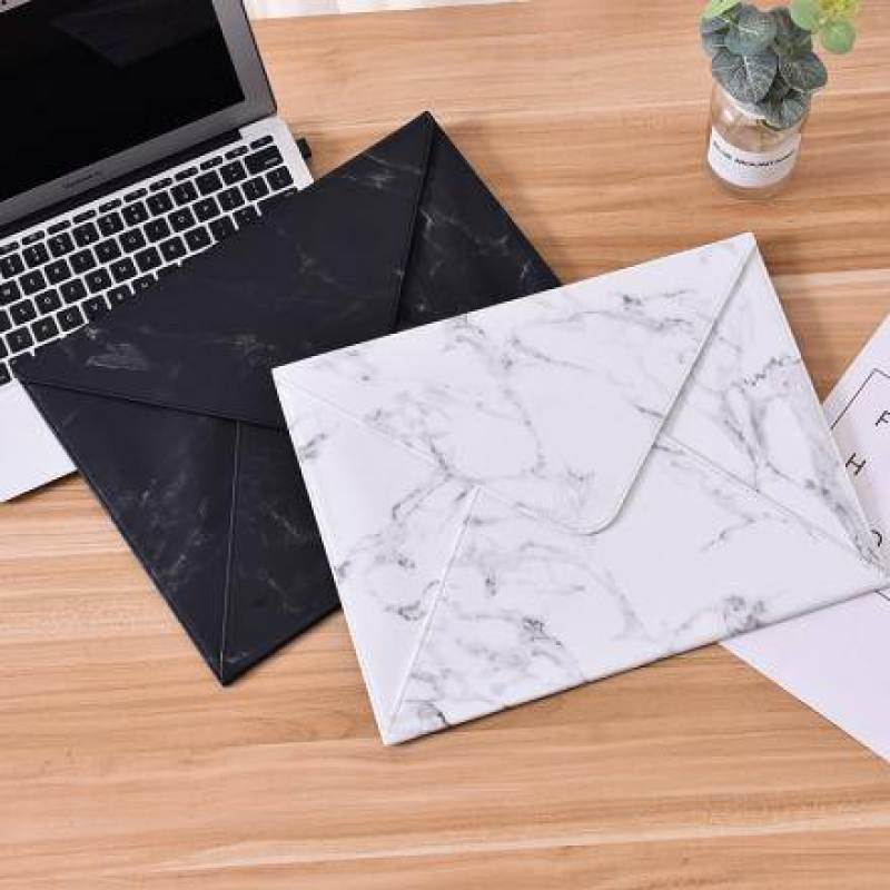 Marbling PU File Organizer Pouch (Black)