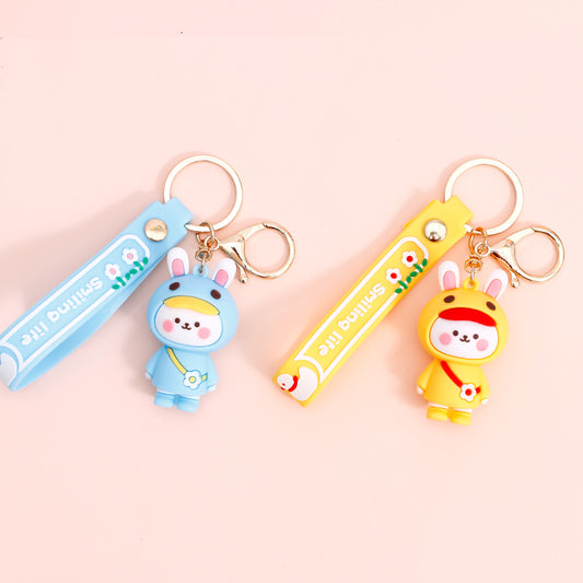 Flower Duckling Bunny Keychain