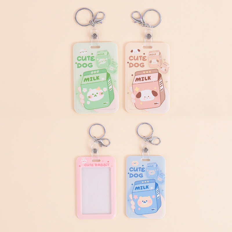 Milk Carton Card Holder Keychain