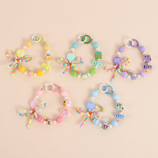 Spring and Summer New Decorative Beaded Keychain #24
