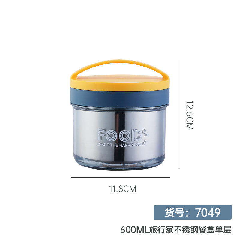 stainless steel single and double layer portable soup cup can be heated by electric furnace, can be water-proof and heat-insulated, sealed student lunch box