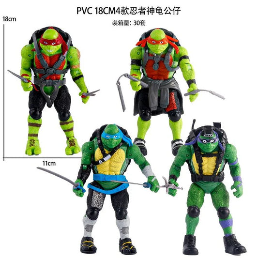 Teenage Mutant Ninja Turtles (TMNT) 18CM Action Figure with Accessories | Leonardo, Raphael, Donatello & Michelangelo Collectible PVC Toy