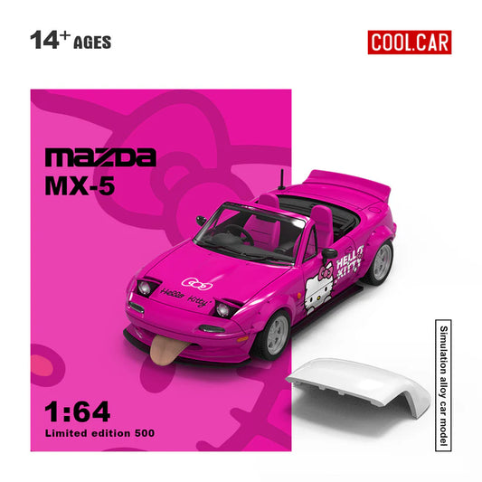 Cool Car 1:64 Scale Mazda MX-5 Hello Kitty Diecast Model Car – Limited Edition 500 | Premium Alloy Collectible Miniature Car