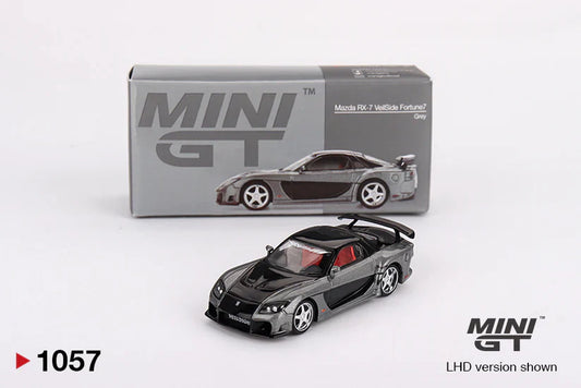 MINI GT #1057 Mazda RX-7 VeilSide Fortune7 Grey 1:64 Diecast Model Car (Blister Packaging) | Official Licensed JDM Collectible by TSM Model