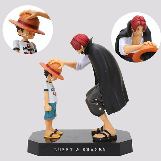 One Piece Luffy & Shanks Childhood Moment Action Figure – Premium Anime Collectible Statue (Gift Edition)