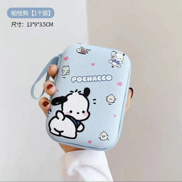 Cute Cartoon Earphone & Charging Cable Organizer Pouch – Pocchaco & Winnie the Pooh Mini Storage Case | Kawaii Data Cable Bag
