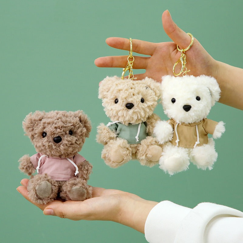 Kawaii Teddy Bear Plush Keychain | Cute Soft Toy Keyring for Bags, Backpacks & Gifts