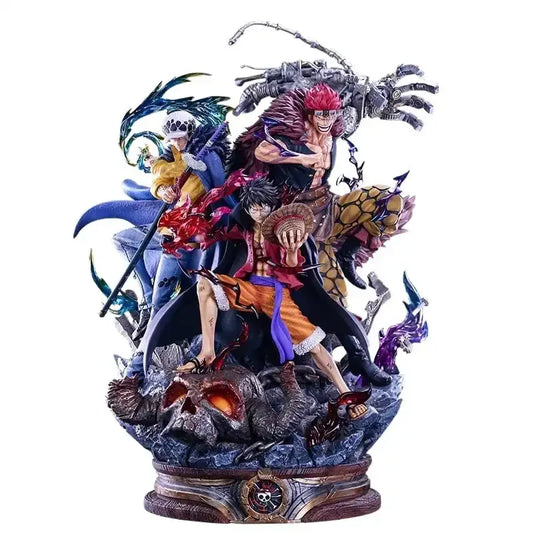 One Piece Trio Figure – Monkey D. Luffy, Trafalgar Law & Eustass Kid Premium Resin Statue | Anime Action Collectible Showpiece