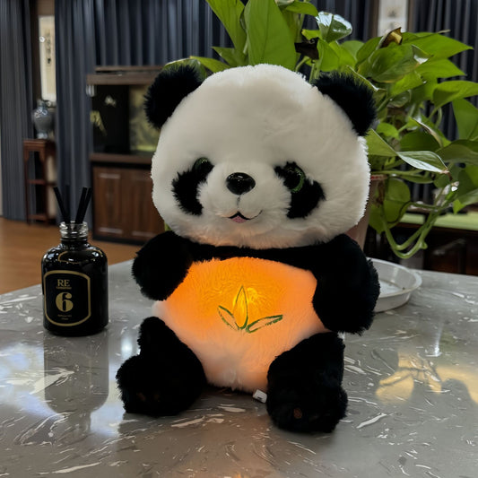 Breathing Panda Soft Toy with Night Light – Realistic Breathing Plush, LED Glow Belly, Cute Sleeping Panda Stuffed Animal for Kids & Adults