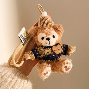 Kawaii Teddy Bear Plush Keychain with Lanyard – Cute Mini Bear Bag Charm | Soft Plush Doll Key Holder for Backpack, Purse & Gifts