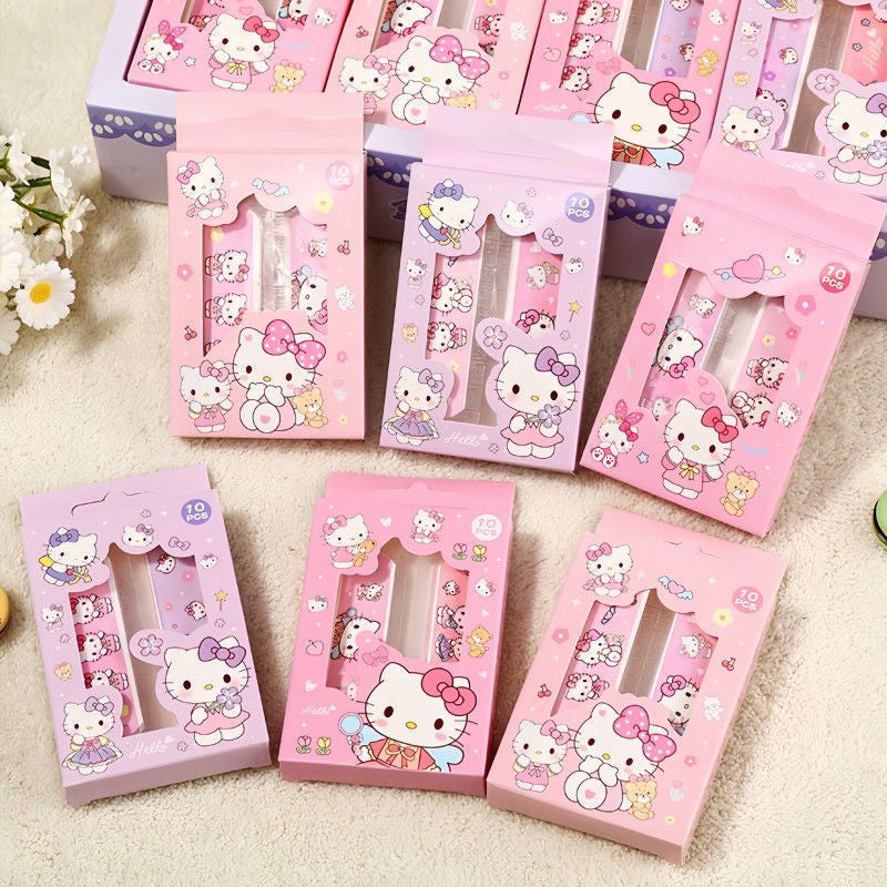 Hello Kitty Cartoon Printed Adhesive Bandages – Set of 6 Boxes (10 Bandages Per Box) | Cute Waterproof Kids Band Aids | Kawaii First Aid Bandages for Children & Adults | Cartoon Bandaid Pack (60 Pieces Total)
