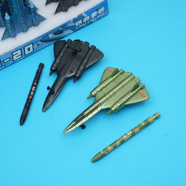 3D Fighter Jet Gel Pen – Military Aircraft Click Pen with 2 Erasable Refills | Aeroplane Shape Novelty Pen | Airplane Stationery Gift for Kids, Boys, Students & Collectors (1 Piece)