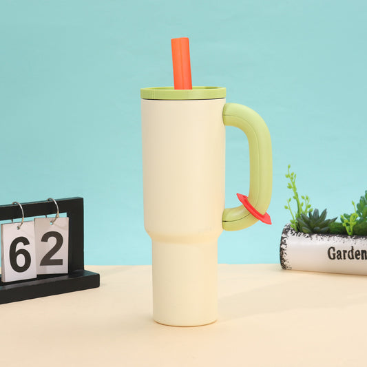 Kawaii Pastel Large Handle Straw Tumbler Cup (Single Piece)