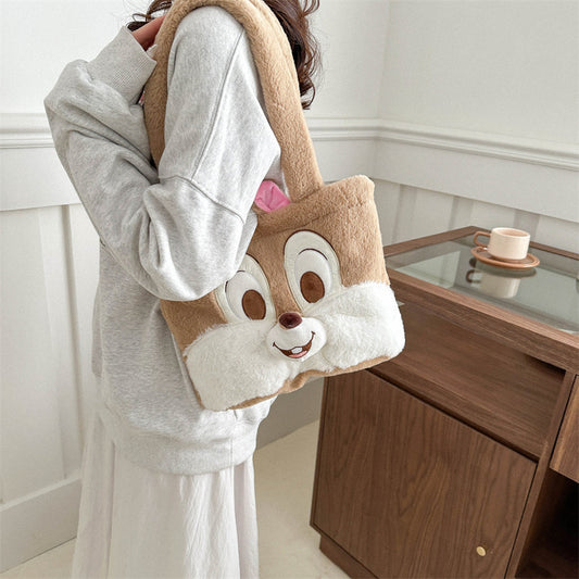 Cute Bunny Plush Tote Bag for Girls | Kawaii Soft Fur Handbag | Cartoon Rabbit Shoulder Bag | Aesthetic Korean Style Tote Purse