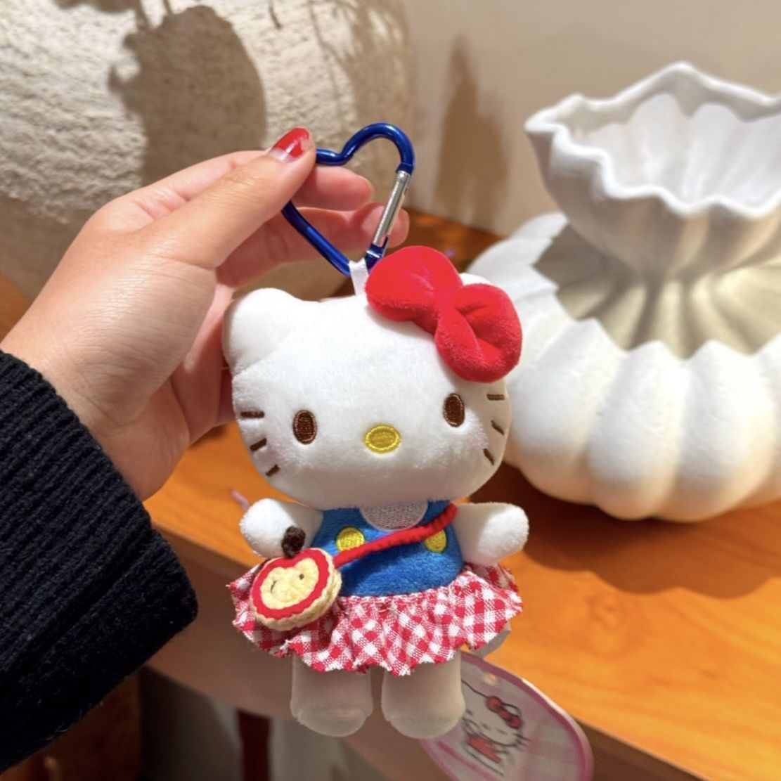 Hello Kitty Plush Keychain with Removable Clothes β Cute Sanrio Soft Toy Bag Charm for Girls