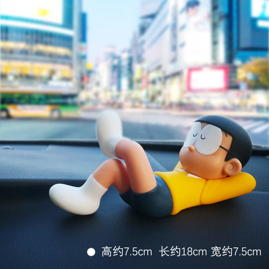 Doraemon Nobita Sleeping Car Dashboard Toy | Cute Anime Car Decoration | Kawaii Dashboard Showpiece (18cm)
