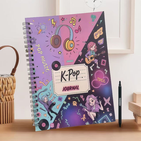 K-Pop Idol Spiral Journal Notebook – Aesthetic Pop Music Diary | Cute Korean Style Planner for Students, Teens & K-Pop Fans