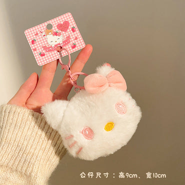 Hello Kitty Plush Punch Whistle Keychain | Cute Soft Kawaii Squeaky Toy Bag Charm for Kids & Girls