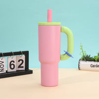 Kawaii Pastel Large Handle Straw Tumbler Cup (Single Piece)