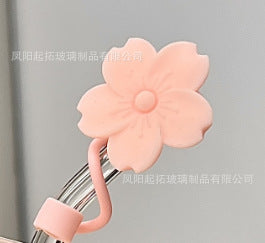 Kawaii Sakura Spring Glitter Tumbler with Straw | 3D Diamond Texture Iced Cup | Cute Cherry Blossom Water Bottle for Girls