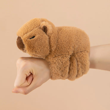 Cute Capybara Plush Slap Bracelet – Soft Stuffed Animal Wristband for Kids & Girls | Kawaii Capybara Toy & Gift