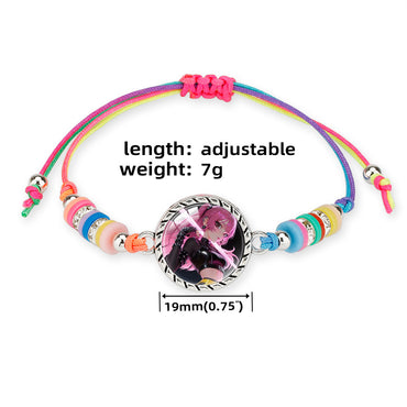 K-Pop Anime Bracelet Character Charms | Adjustable Multicolor String Bracelet for Girls, Kids & Teens | Cute Korean Style Jewelry Gift