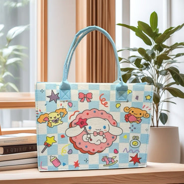 Cinnamoroll 3-in-1 Kawaii Gift Hamper – Cute Tote Bag, Transparent Pouch & Plush Keychain Combo