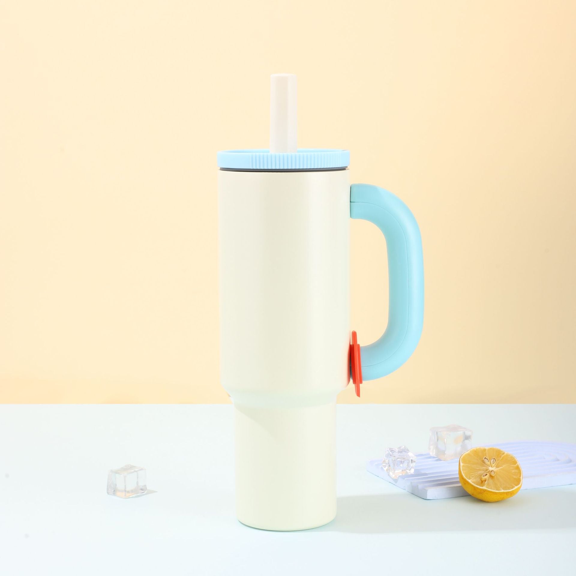 Kawaii Pastel Large Handle Straw Tumbler Cup (Single Piece)