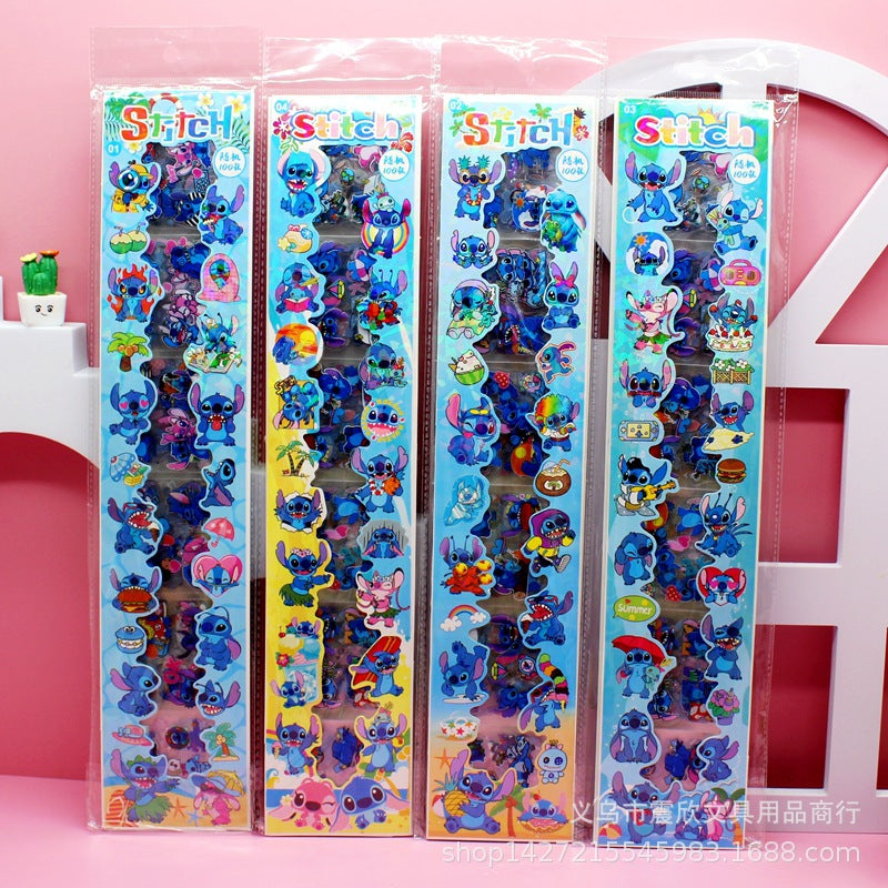 Disney Stitch 3D Puffy Stickers Set of 4 Sheets | Waterproof Cartoon Bubble Stickers for Kids | Scrapbooking, Journals, Crafts & DIY Decoration