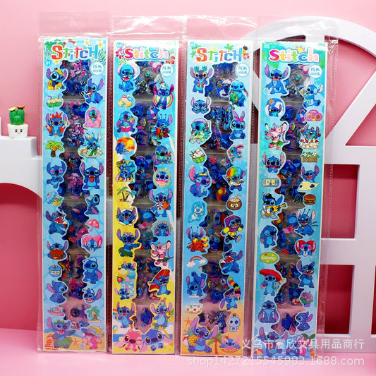 Disney Stitch 3D Puffy Stickers Set of 4 Sheets | Waterproof Cartoon Bubble Stickers for Kids | Scrapbooking, Journals, Crafts & DIY Decoration