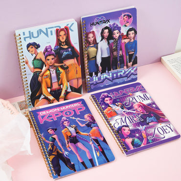 K-Pop Demon Hunters Spiral Diary (Single Piece) | Anime K-Pop Girl A5 Notebook | Cute Cartoon Journal for School, College & Gifting