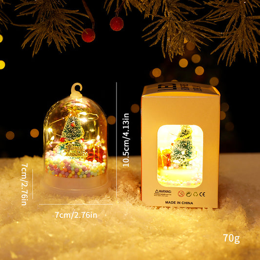 Acrylic Christmas Theme Decoration Lamp – LED Snow Globe Night Light (8×8×11 cm)