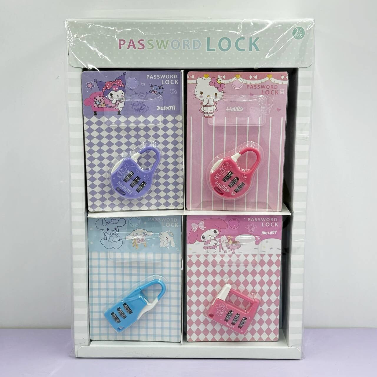 Kawaii Mini Password Lock Set of 4 | 3-Digit Combination Padlocks | Cute Cartoon Luggage, Diary & Locker Locks for Kids
