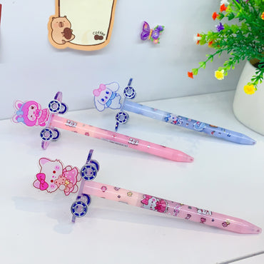 Pack of 4 Cute Cartoon Skateboard Gel Pens | Kawaii Character Black Ink Pens | 0.5mm Smooth Writing Pen | Aesthetic Stationery for Kids, School, Office & Gifts