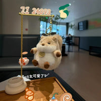 Kawaii Squirrel Plush Keychain | Cute Fluffy Animal Keyring for Bags & Accessories